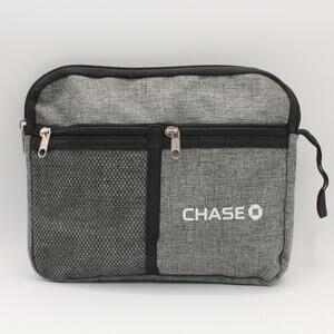 CHASE‎ Gray Tech Organizer Travel Pouch with Mesh Pocket & Wrist Strap NWOT